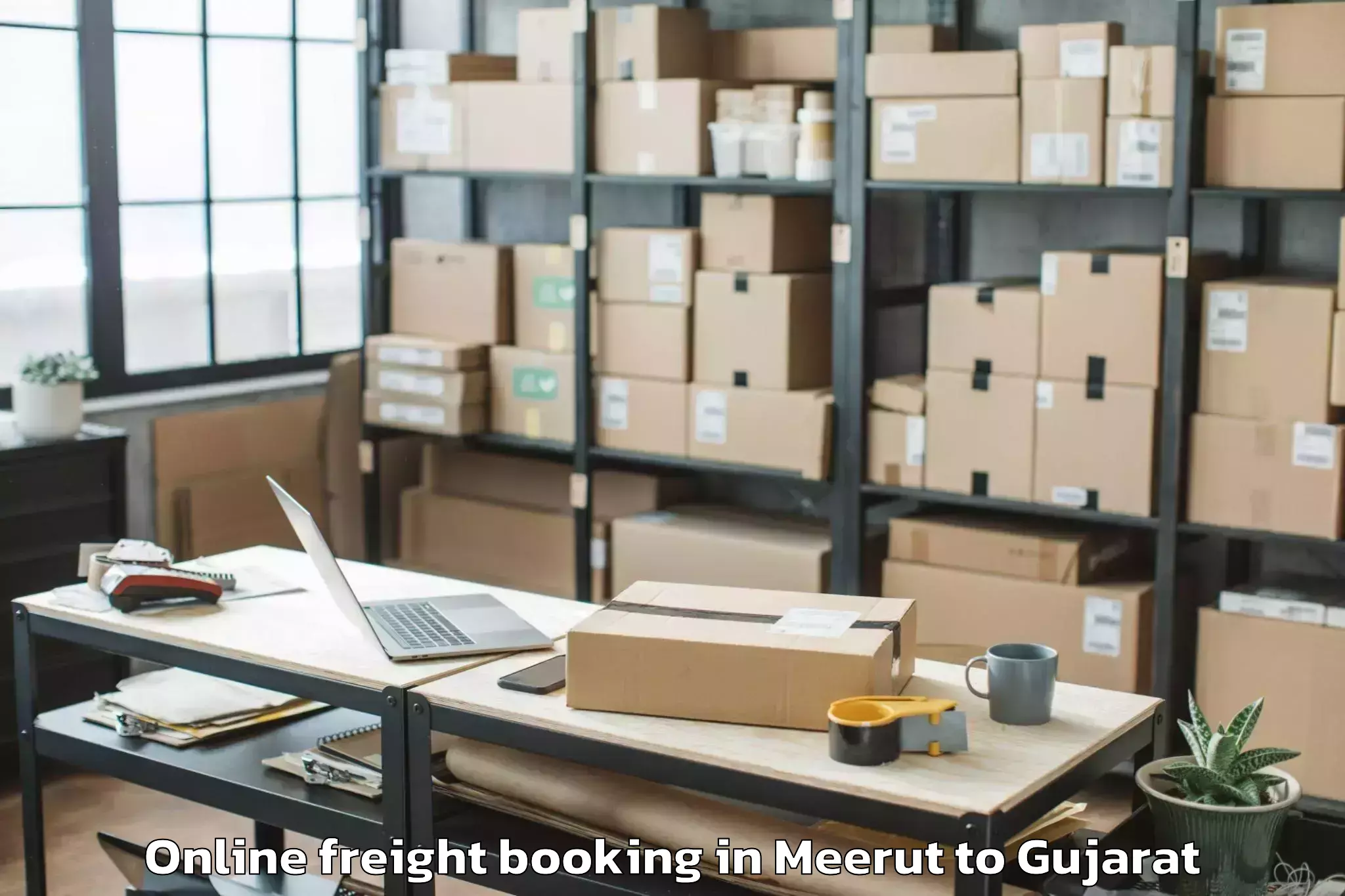 Hassle-Free Meerut to Lunawada Online Freight Booking